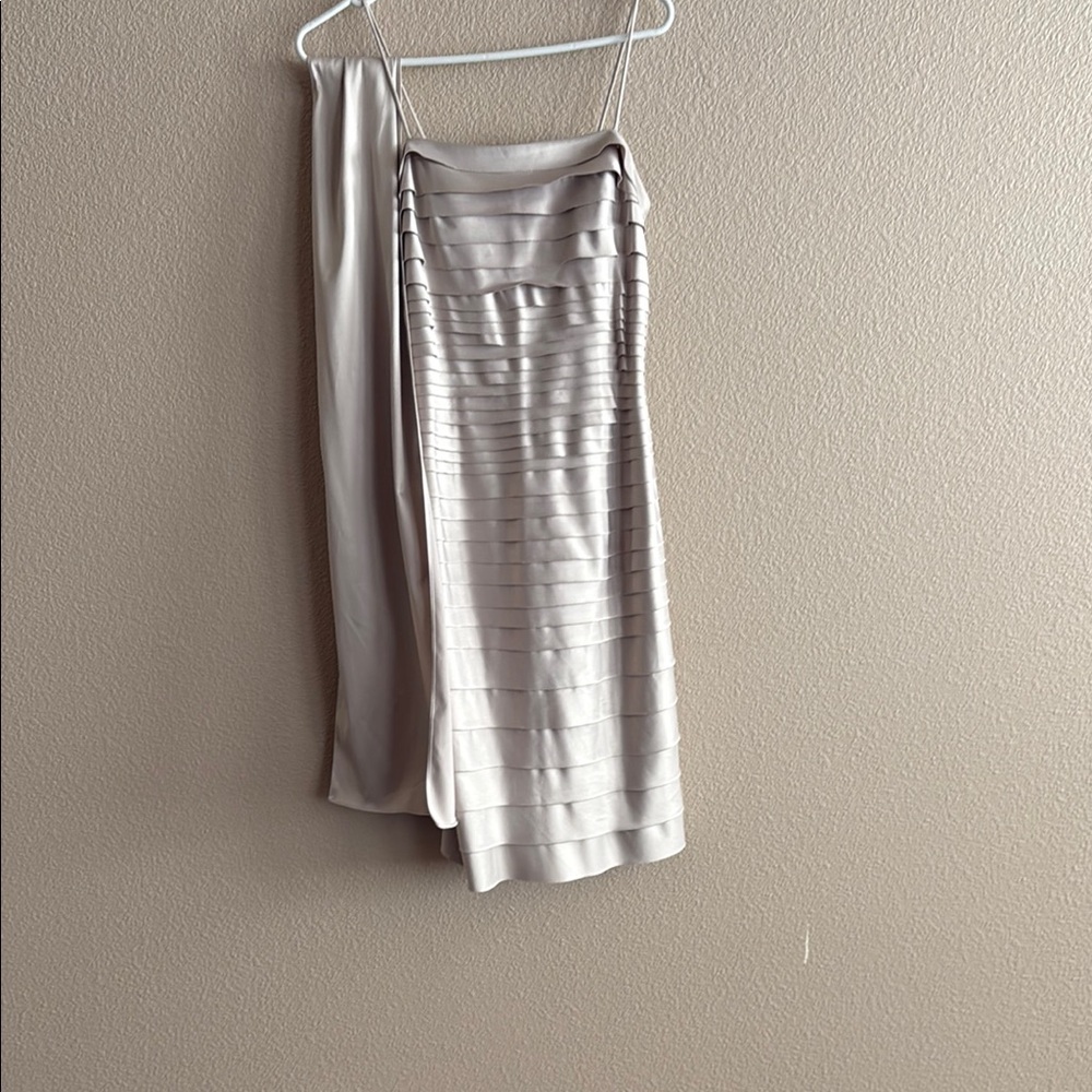JS Collections Silver Striped Dress